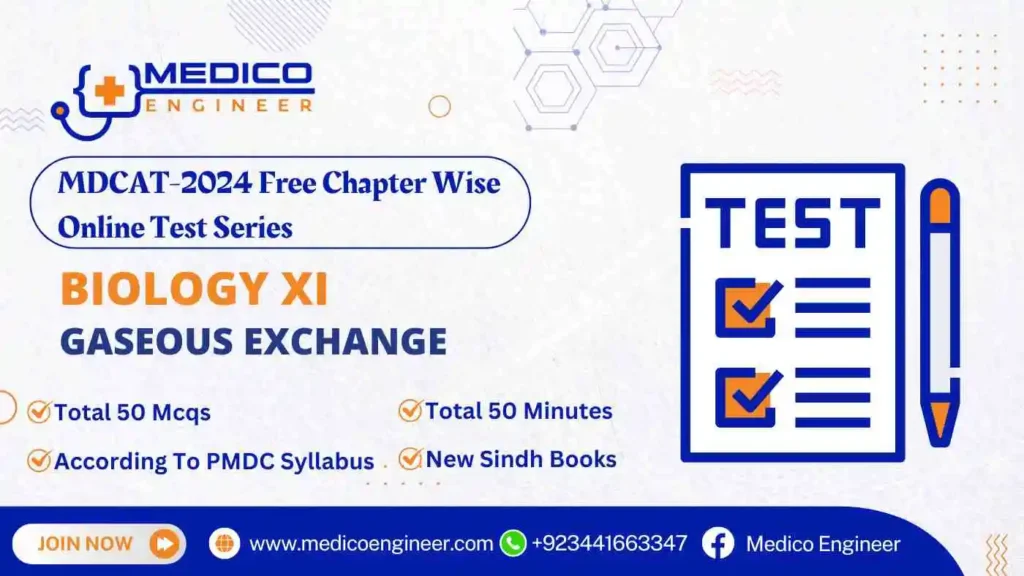 XI Biology Gaseous Exchange Online Test Mdcat